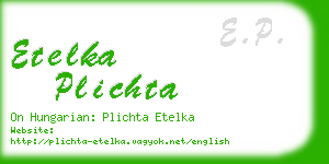 etelka plichta business card